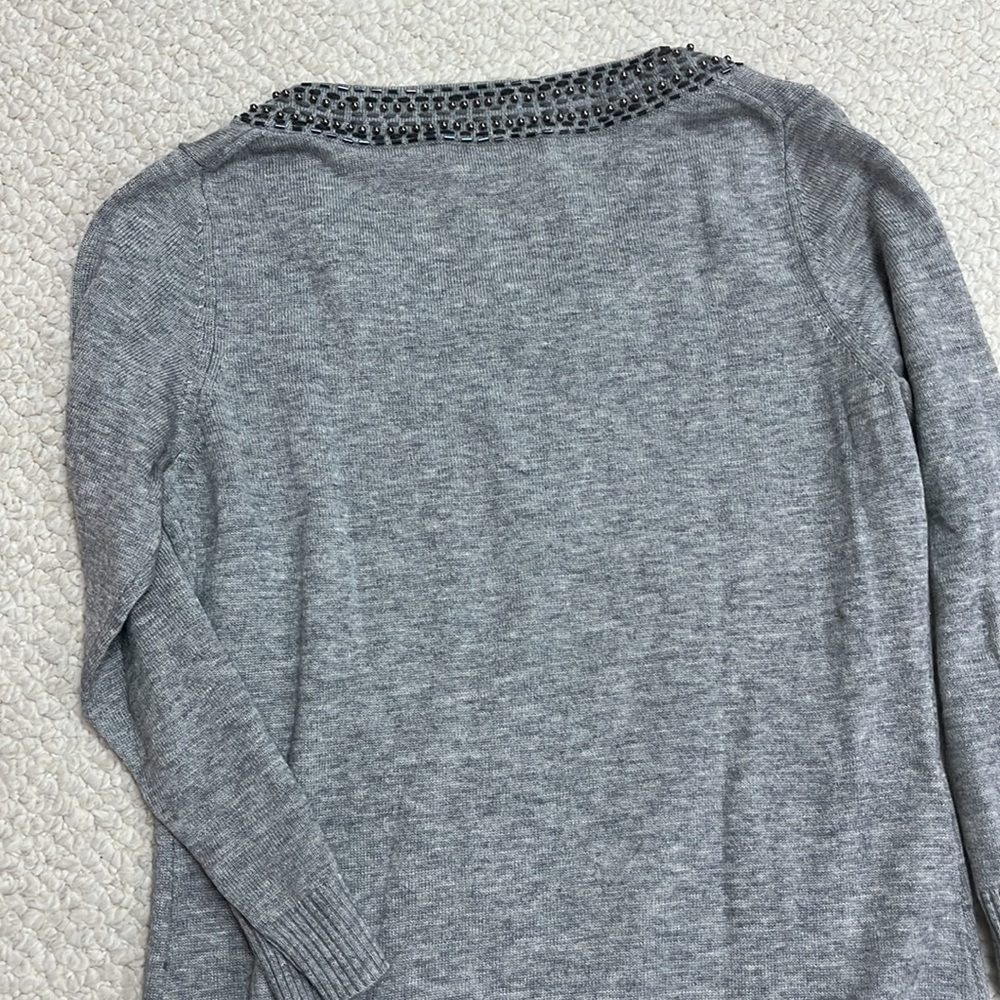 Light grey jeweled Banana Republic sweater - Picture 3 of 3